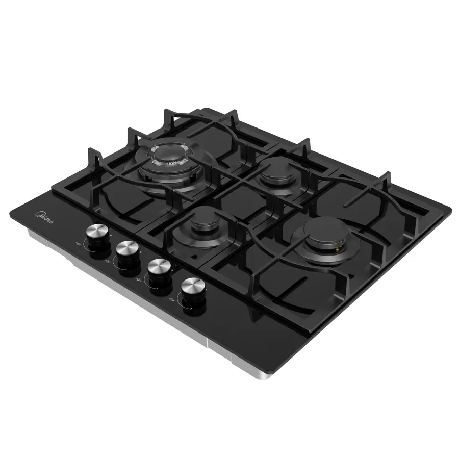 Midea MG60GM097AH2B-EU 4 Gözlü Siyah Cam Ankastre Gazlı Ocak