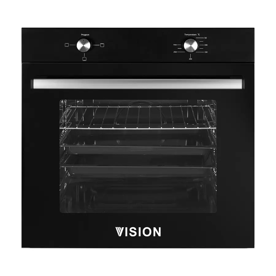 Vision VSN-VTF615-S 60 cm 8 Fonksiyonlu Turbo Ankastre Fırın Siyah