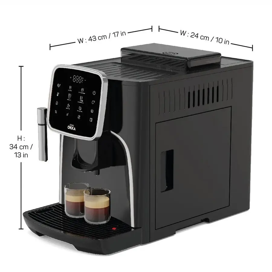 Arzum OK0030 OKKA Espresso Pro Tam Otomatik Espresso Makinesi Siyah Krom