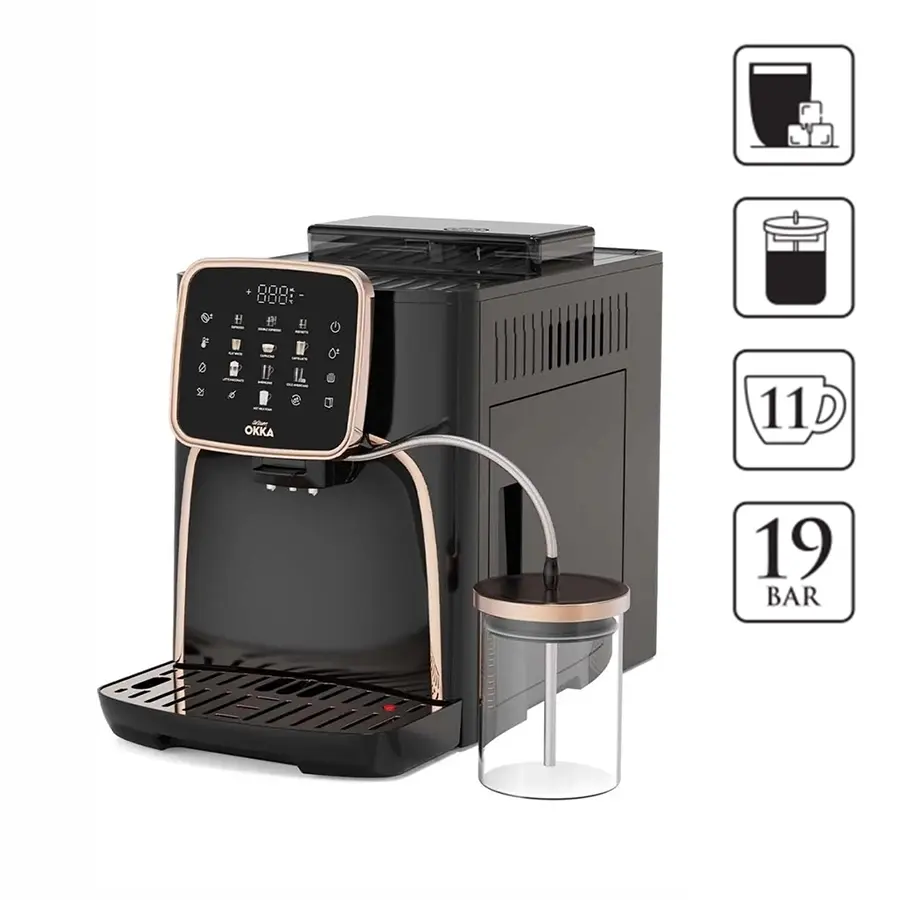 Arzum OK0028 OKKA Espresso Pro M Tam Otomatik Espresso Makinesi Siyah Bakır