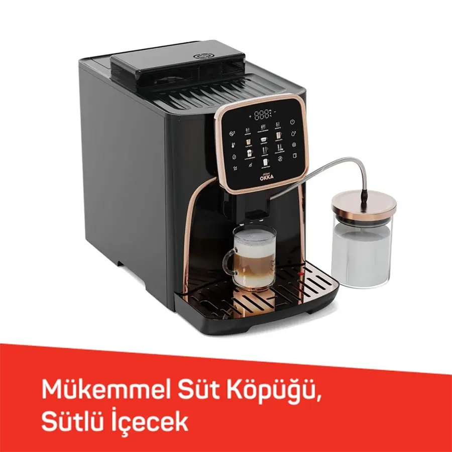 Arzum OK0028 OKKA Espresso Pro M Tam Otomatik Espresso Makinesi Siyah Bakır