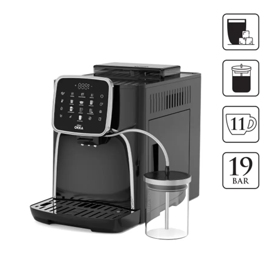 Arzum OK0028 OKKA Espresso Pro M Tam Otomatik Espresso Makinesi Siyah Krom