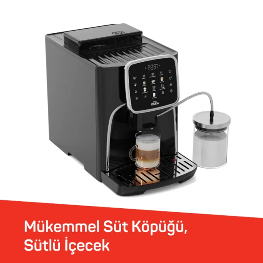 Arzum OK0028 OKKA Espresso Pro M Tam Otomatik Espresso Makinesi Siyah Krom