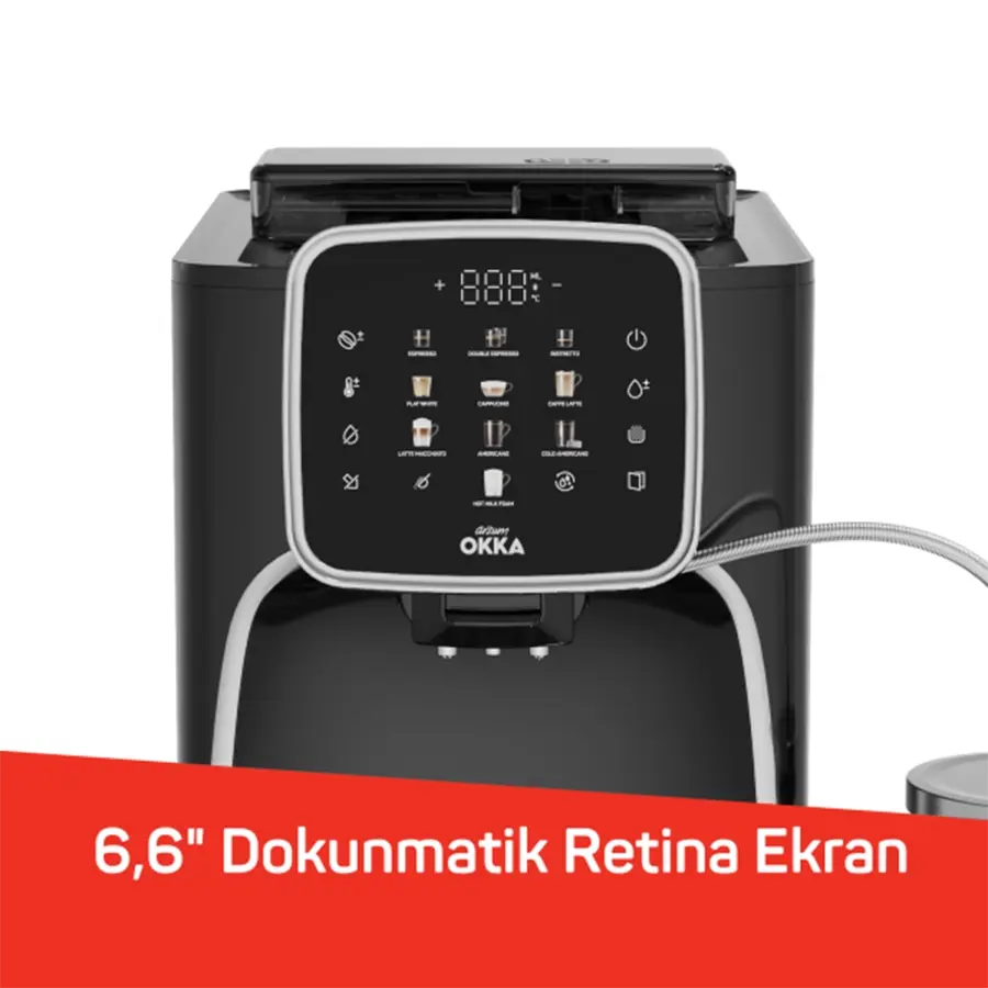 Arzum OK0028 OKKA Espresso Pro M Tam Otomatik Espresso Makinesi Siyah Krom