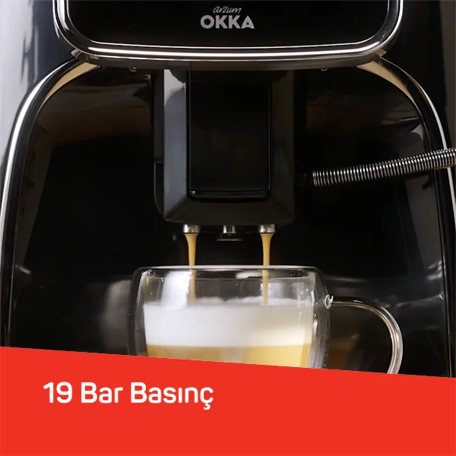 Arzum OK0028 OKKA Espresso Pro M Tam Otomatik Espresso Makinesi Siyah Krom