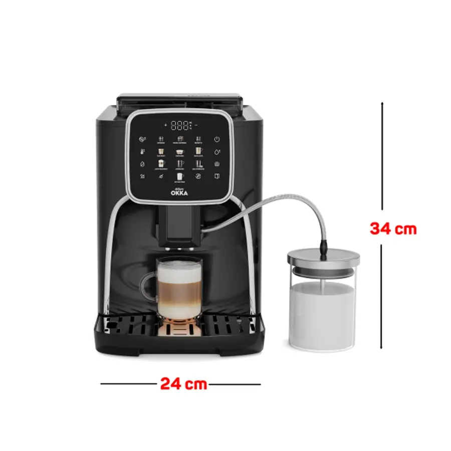 Arzum OK0028 OKKA Espresso Pro M Tam Otomatik Espresso Makinesi Siyah Krom