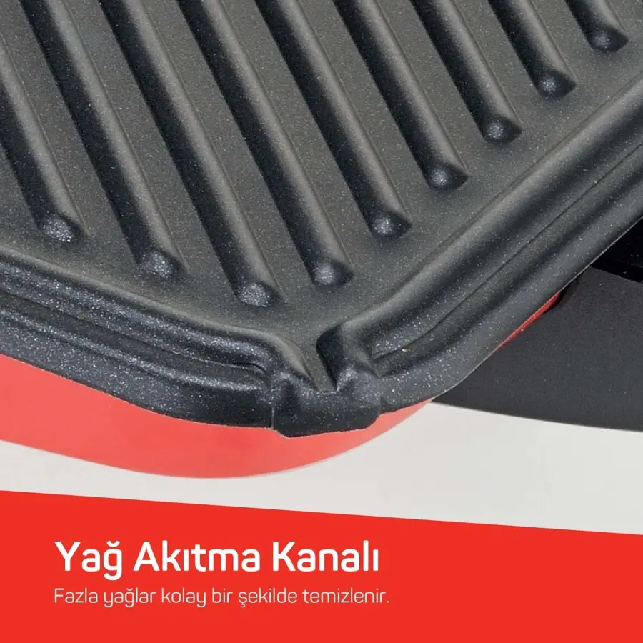 Arzum AR2007 Sultane 1800 W Izgara ve Tost Makinesi Kırmızı