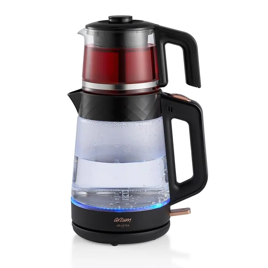Arzum AR3101 Gusto Cam Çay Makinesi Siyah