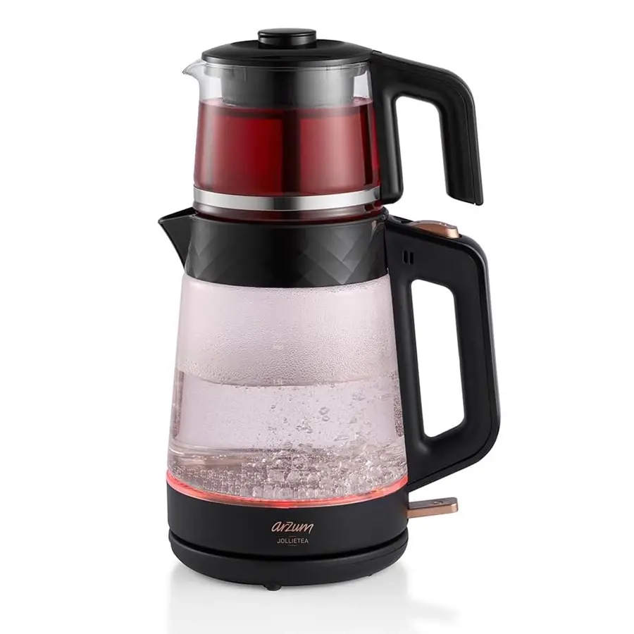 Arzum AR3101 Gusto Cam Çay Makinesi Siyah