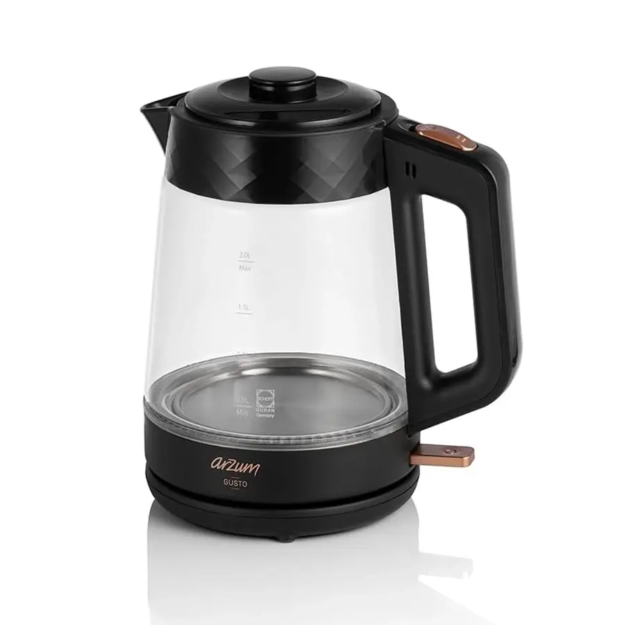 Arzum AR3101 Gusto Cam Çay Makinesi Siyah