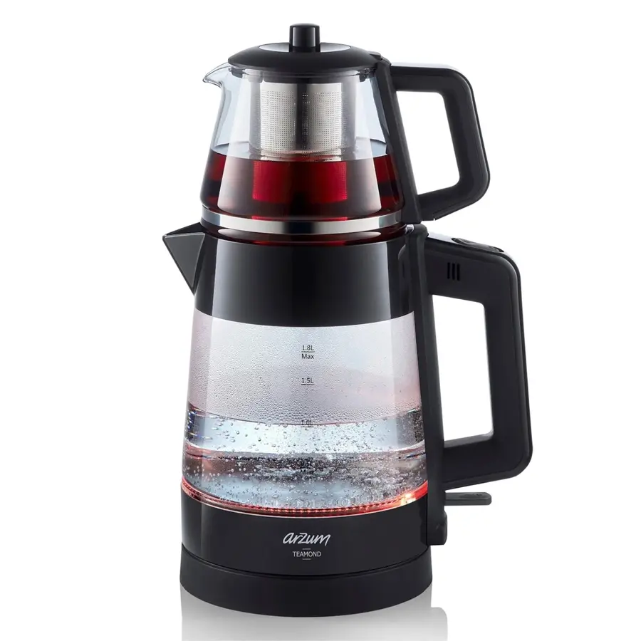 Arzum AR3136 Teamond Cam Çay Makinesi Siyah