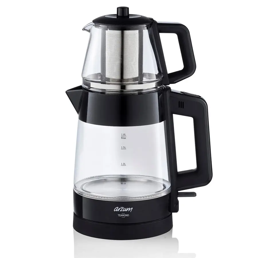 Arzum AR3136 Teamond Cam Çay Makinesi Siyah