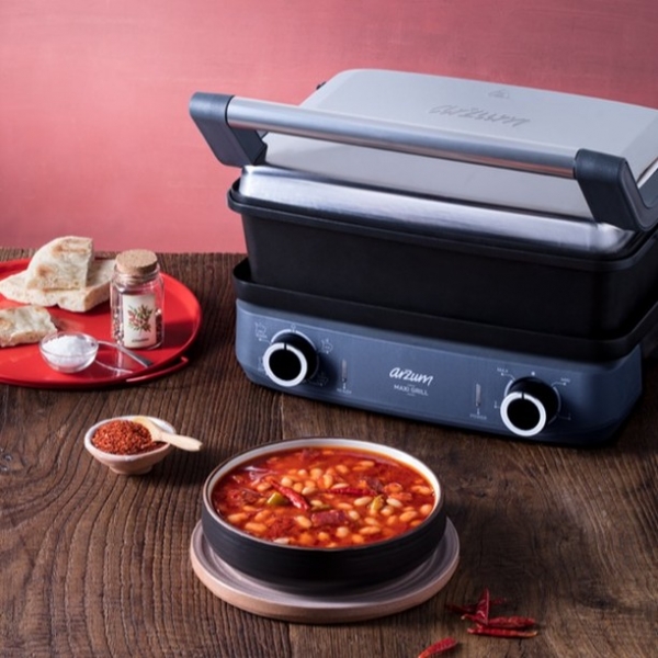 AR2043 Arzum Maxi Grill Pro Multi Fonksiyonel Pişirici- Paslanmaz Çelik
