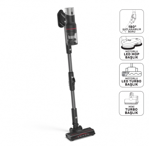 AR4213 Arzum MagiClean HydroFlex Dikey Şarjlı Süpürge - Siyah