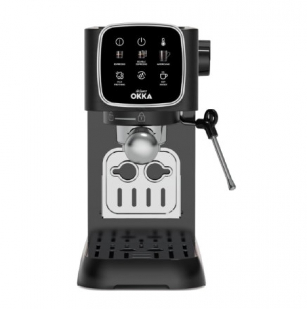 OK0034-04 OKKA Espresso Solo Yarı Otomatik Espresso Makinesi- Siyah Krom