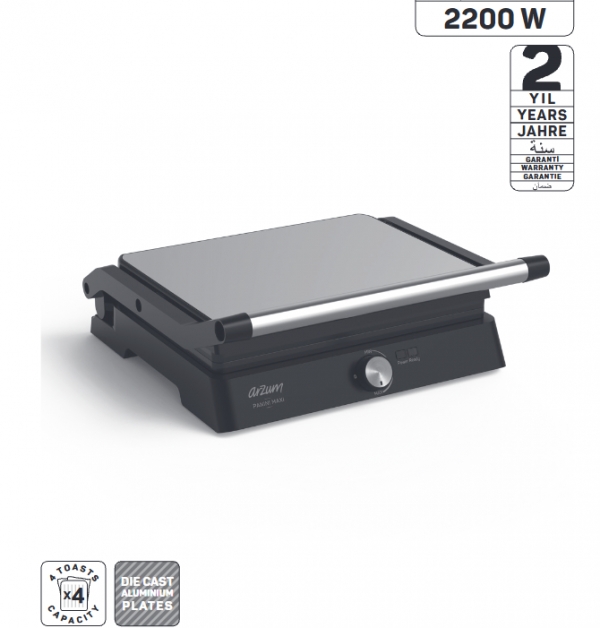 AR2086 Arzum Panini Maxi Izgara ve Tost Makinesi - Inox